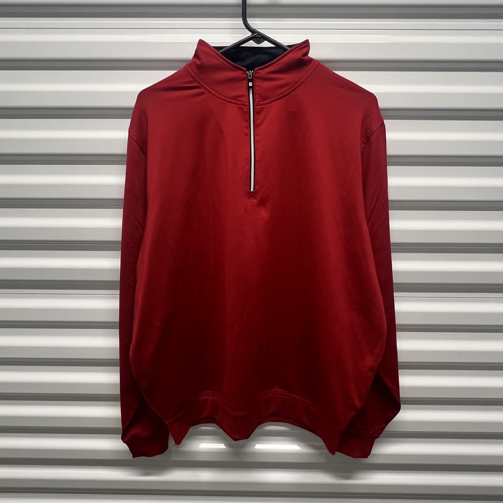 FootJoy Golf Pullover Size L Mens Red 1/4 Zip Performance Long‎ Sleeve Mar-Jac